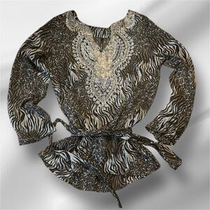 Kay Celine Animal Print Top Size X-Large